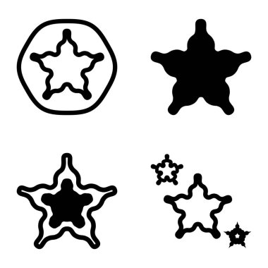 Wave _ star Düz Simge Seti Beyaz Arkaplanda İzole Edildi