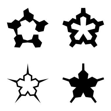 Wavestar Düz Simge Seti Beyaz Arkaplanda İzole Edildi