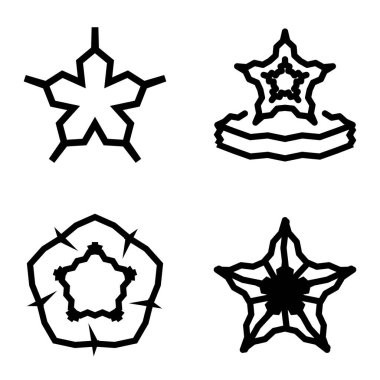 Wavestar Düz Simge Seti Beyaz Arkaplanda İzole Edildi