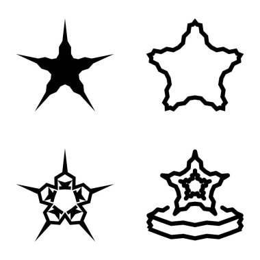 Wavestar Düz Simge Seti Beyaz Arkaplanda İzole Edildi