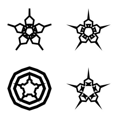 Wavestar Düz Simge Seti Beyaz Arkaplanda İzole Edildi