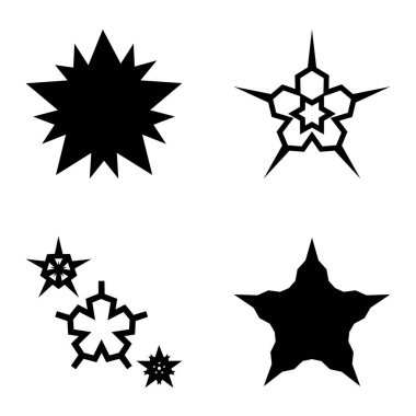 Wavestar Düz Simge Seti Beyaz Arkaplanda İzole Edildi