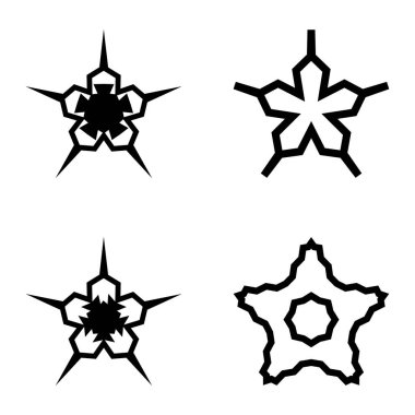 Wavestar Düz Simge Seti Beyaz Arkaplanda İzole Edildi