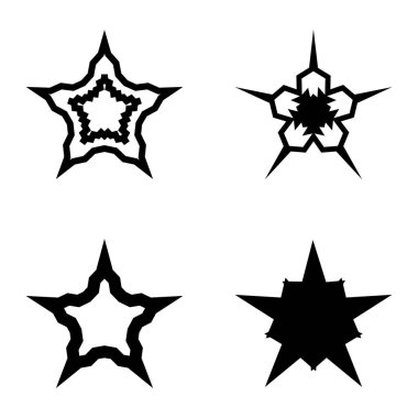 Wavestar Düz Simge Seti Beyaz Arkaplanda İzole Edildi