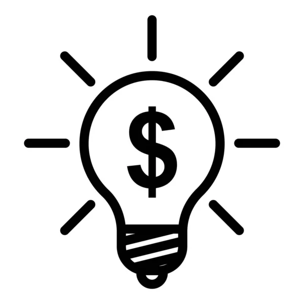 Idea Bombilla Icono Plano Luz Aislado Sobre Fondo Blanco — Vector de stock