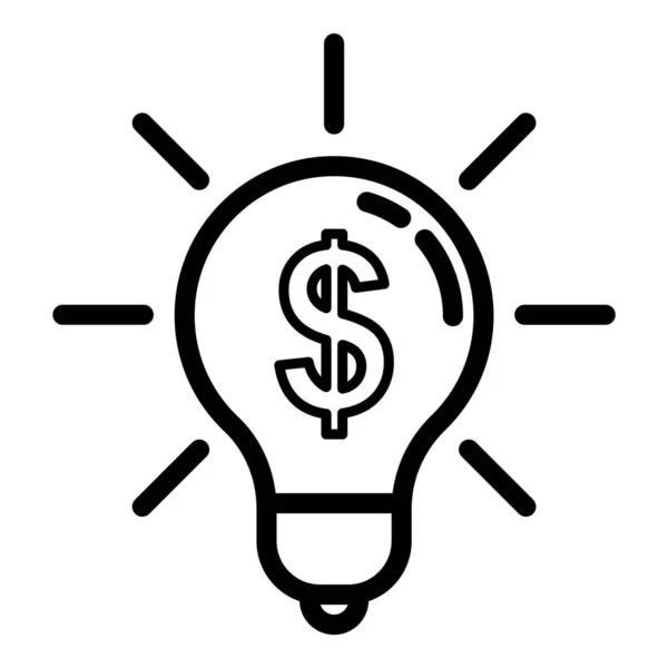 Idea Bombilla Icono Plano Luz Aislado Sobre Fondo Blanco — Vector de stock