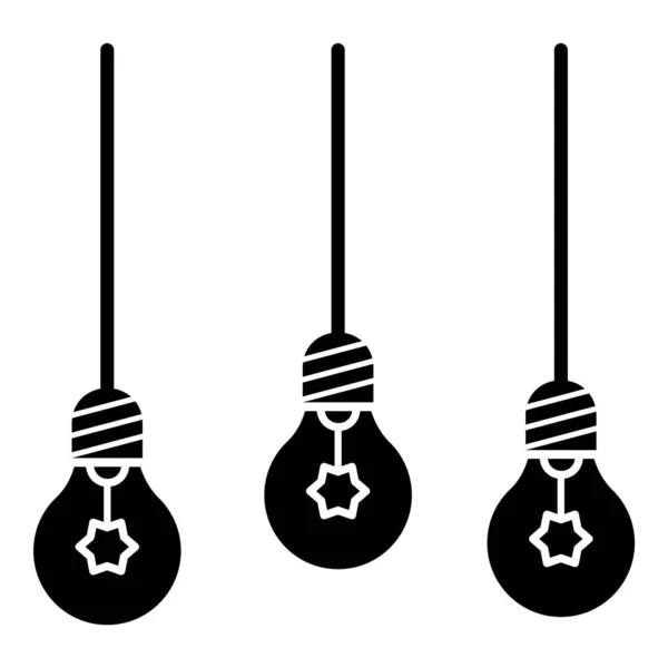 Icône Plate Glyphe Ampoule Idée Lumière Ampoule Isolée Sur Fond — Image vectorielle
