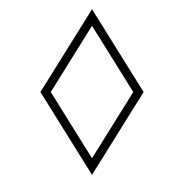 Rhombus Diamond Lozenge Flat Icon Isolated White Background — Stock Vector