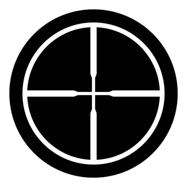 Reticle Scope Optical Sight Glyph Flat Icon Geïsoleerd Witte Achtergrond — Stockvector