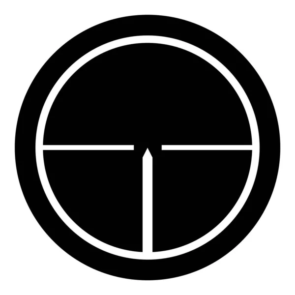 Reticle Scope Optical Sight Glyph Flat Icon Isolated White Background — ストックベクタ