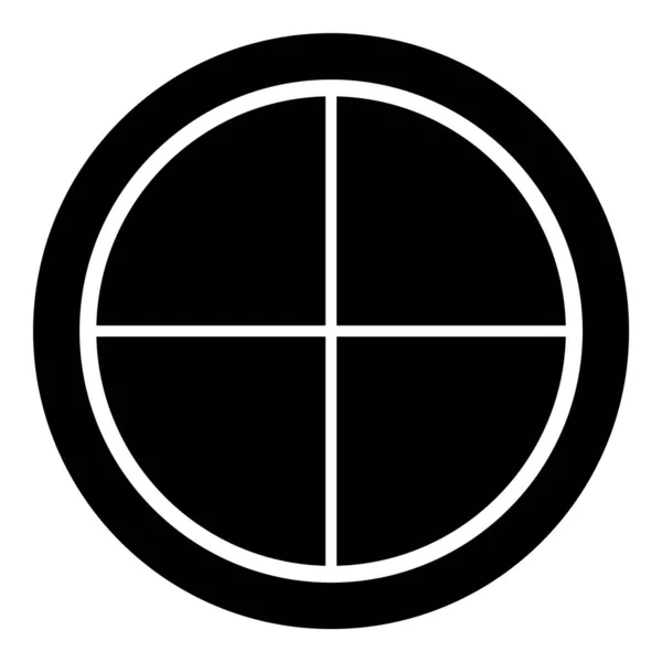 Reticle Scope Optical Sight Glyph Flat Icon Geïsoleerd Witte Achtergrond — Stockvector