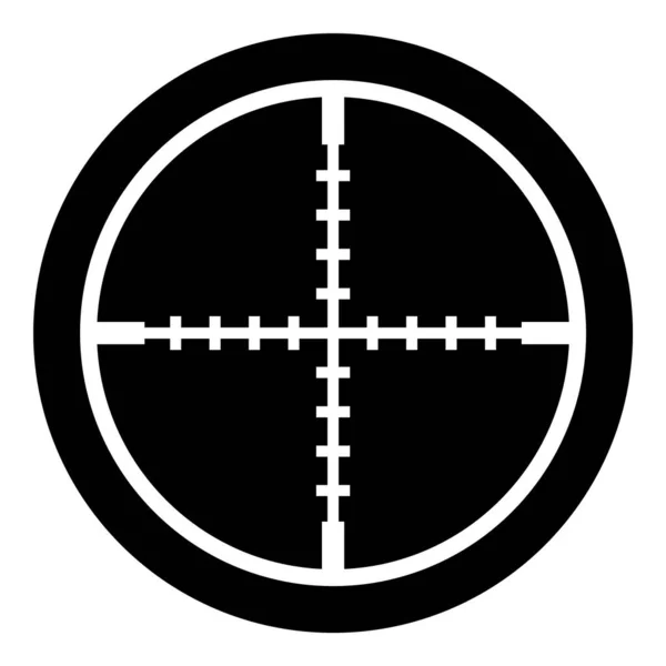 Reticle Scope Optikai Látvány Glyph Lapos Ikon Elszigetelt Fehér Háttér — Stock Vector