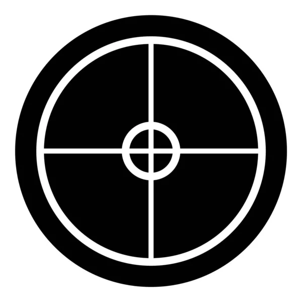 Reticle Scope Optical Sight Glyph Flat Icon Geïsoleerd Witte Achtergrond — Stockvector