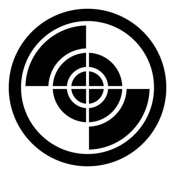 Reticle Scope Abstract Sight Glyph Flat Icon Isolated White Background — 스톡 벡터
