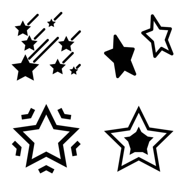 Conjunto Iconos Planos Estrellas Aisladas Sobre Fondo Blanco — Vector de stock