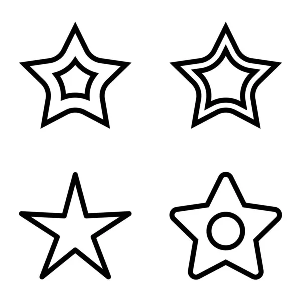 Estrelas Conjunto Ícones Plana Isolado Fundo Branco — Vetor de Stock