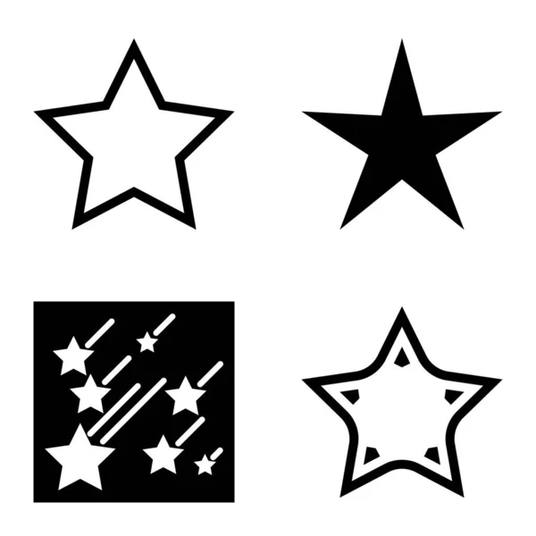 白い背景に隔離された星のフラットアイコンセット — ストックベクタ