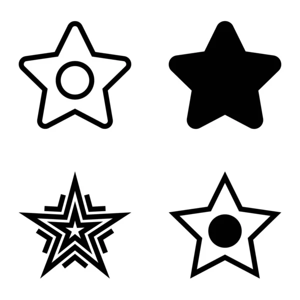 Conjunto Iconos Planos Estrellas Aisladas Sobre Fondo Blanco — Vector de stock