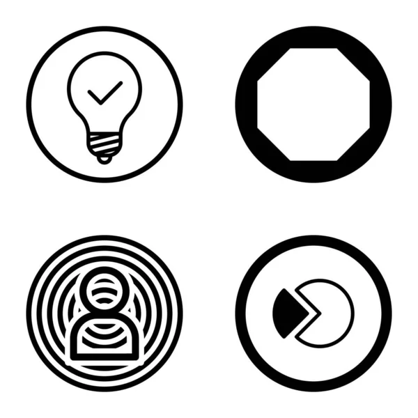 Circles1 Flat Icon Set Isoliert Auf Weißem Hintergrund — Stockvektor