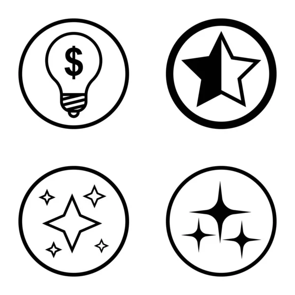 Circles1 Flat Icon Set Isoliert Auf Weißem Hintergrund — Stockvektor