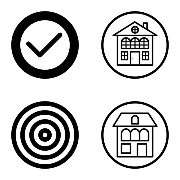 Circles1 Flat Icon Set Izolované Bílém Pozadí — Stockový vektor