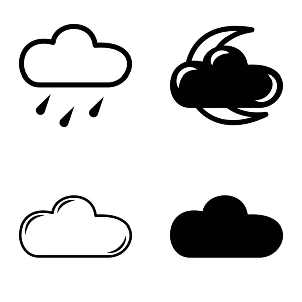 天気フラットアイコンセット白の背景に隔離 — ストックベクタ
