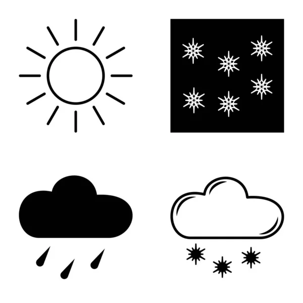 Weather Flat Icon Set Isolated White Background — Stock Vector