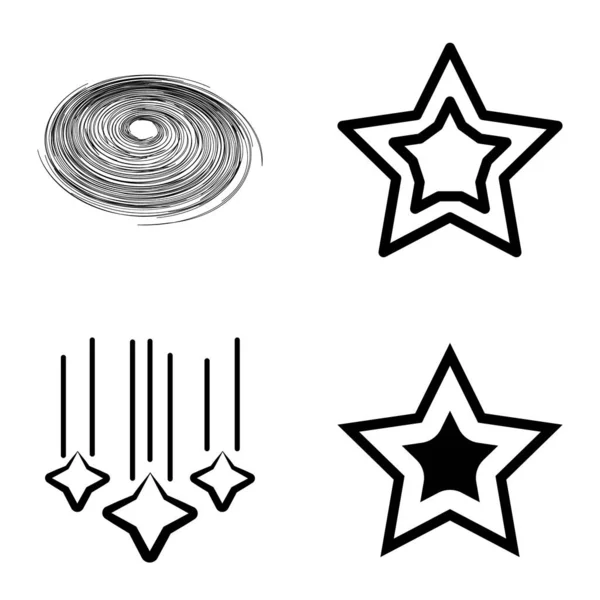 Stars1 2Starfall Flat Icon Set Isolated White Background — 스톡 벡터