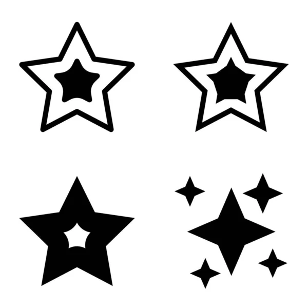 Stars1 2Starfall Flat Icon Set Isolated White Background — Stock Vector