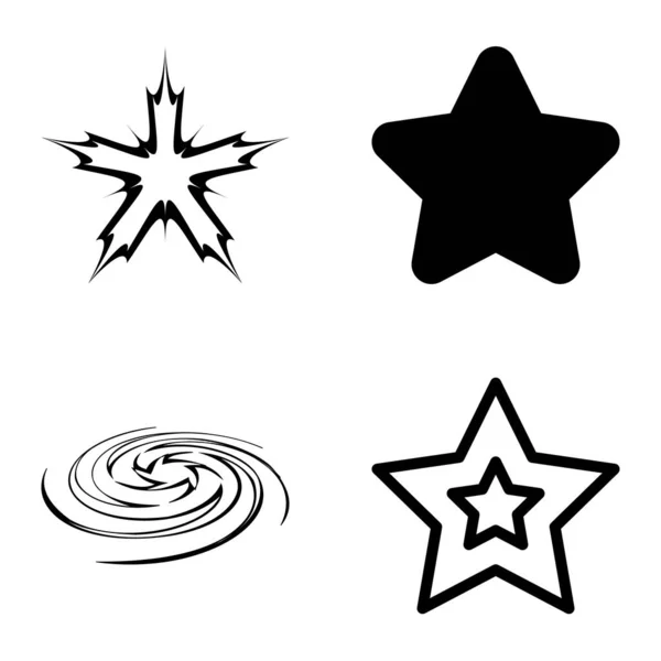 Stars1 2Starfall Flat Icon Set Isolated White Background — стоковый вектор