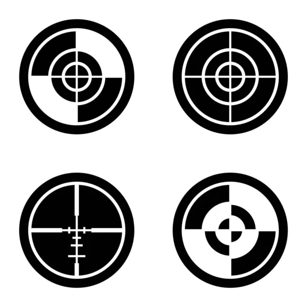 Crosshairs_Glyph Flat Icon Set Isolated White Background — Stock Vector