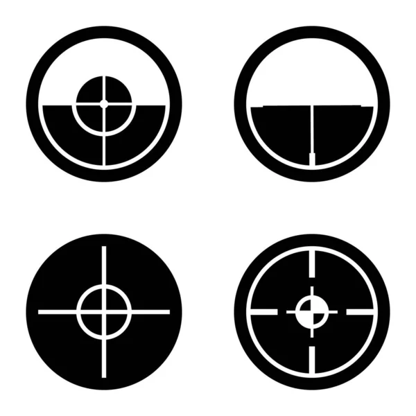 Conjunto Iconos Planos Crosshairs Glyph Aislados Sobre Fondo Blanco — Vector de stock