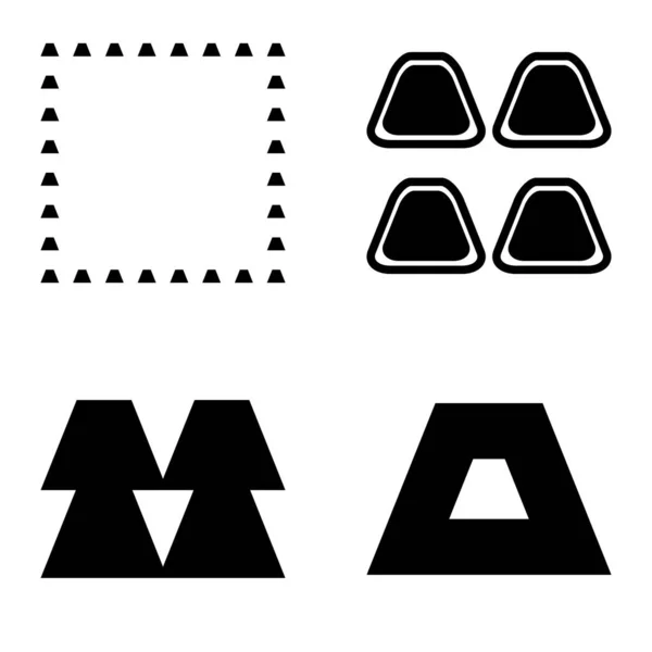 Abstract Trapeze2 Flat Icon Set Isoliert Auf Weißem Hintergrund — Stockvektor