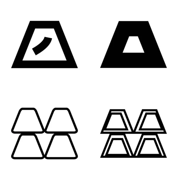 Abstract Trapeze2 Flat Icon Set Isoliert Auf Weißem Hintergrund — Stockvektor