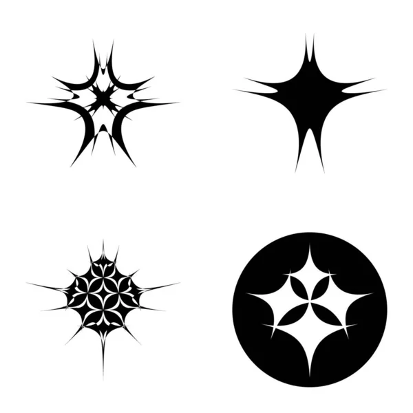 Juego Iconos Planos Starburst Aislados Sobre Fondo Blanco — Vector de stock