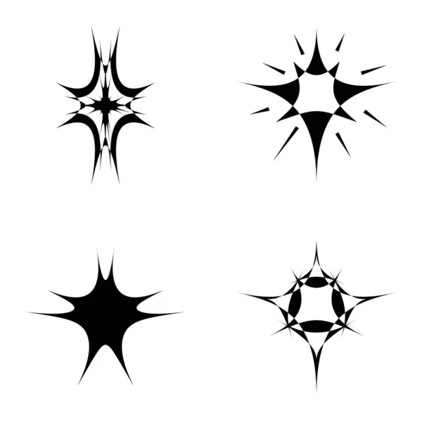 Starburst Flat Icon Set Isoliert Auf Weißem Hintergrund — Stockvektor