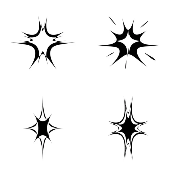 Starburst Flat Icône Ensemble Isolé Sur Fond Blanc — Image vectorielle