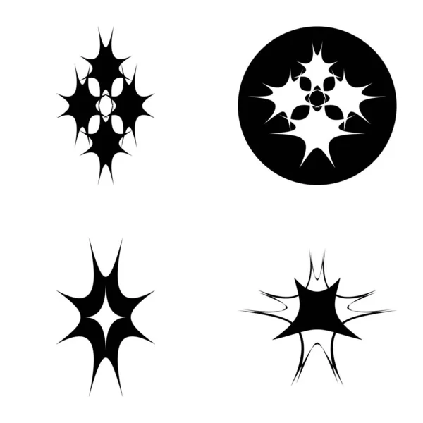 Juego Iconos Planos Starburst Aislados Sobre Fondo Blanco — Vector de stock