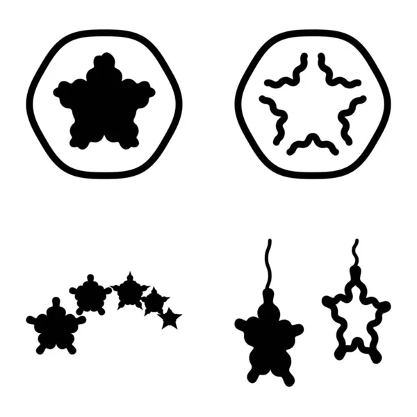 Set Iconos Planos Wave Star Aislados Sobre Fondo Blanco — Vector de stock