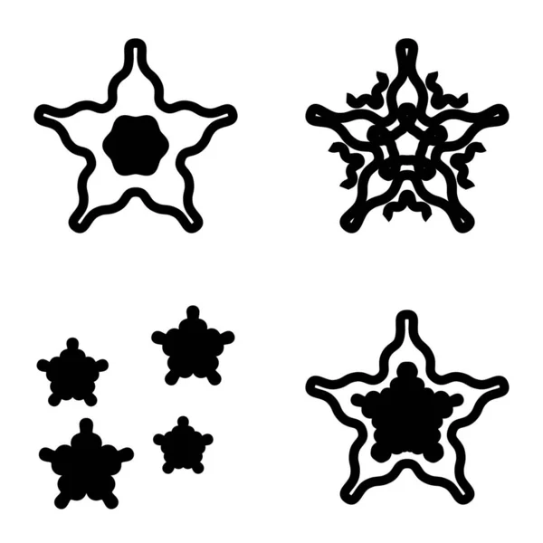 Set Iconos Planos Wave Star Aislados Sobre Fondo Blanco — Vector de stock