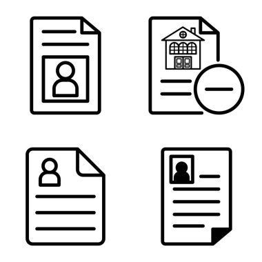 Doktor 1-2 Düz Simge Seti Beyaz Arkaplanda İzole Edildi