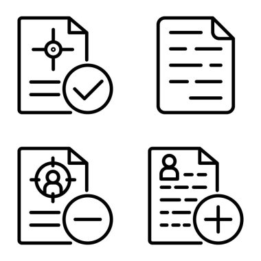 Doktor 1-2 Düz Simge Seti Beyaz Arkaplanda İzole Edildi