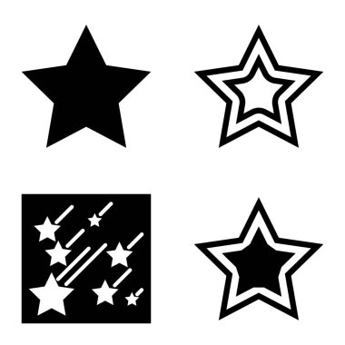 Yıldız Düz Simgesi Seti Beyaz Arkaplanda Ayrı Tutuldu