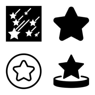 Yıldız Düz Simgesi Seti Beyaz Arkaplanda Ayrı Tutuldu