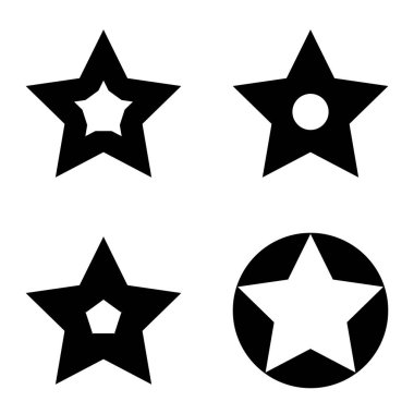 Yıldız Düz Simgesi Seti Beyaz Arkaplanda Ayrı Tutuldu