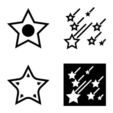 Yıldız Düz Simgesi Seti Beyaz Arkaplanda Ayrı Tutuldu