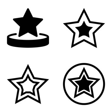 Yıldız Düz Simgesi Seti Beyaz Arkaplanda Ayrı Tutuldu