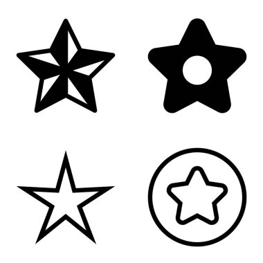 Yıldız Düz Simgesi Seti Beyaz Arkaplanda Ayrı Tutuldu