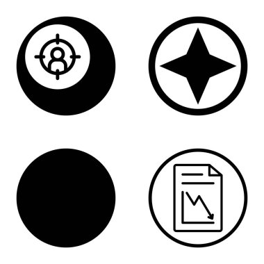 Daireler 1-2 Düz Simge Seti Beyaz Arkaplanda İzole Edildi