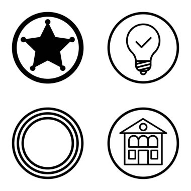 Daireler 1-2 Düz Simge Seti Beyaz Arkaplanda İzole Edildi